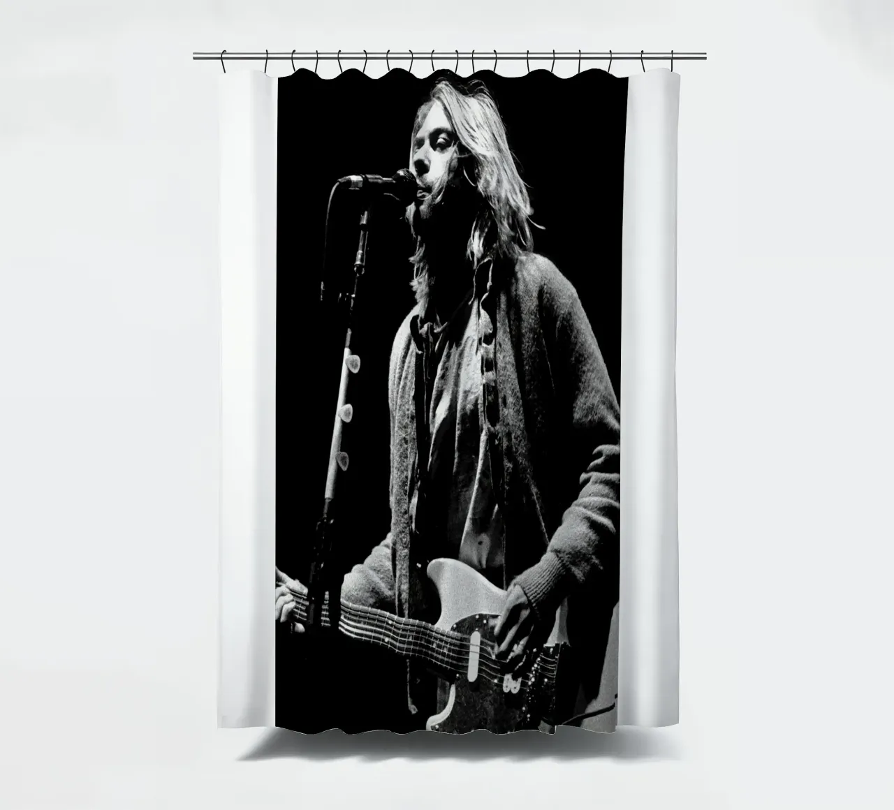 Live Concert Kurt Cobain Poster shower curtain by Has Fab