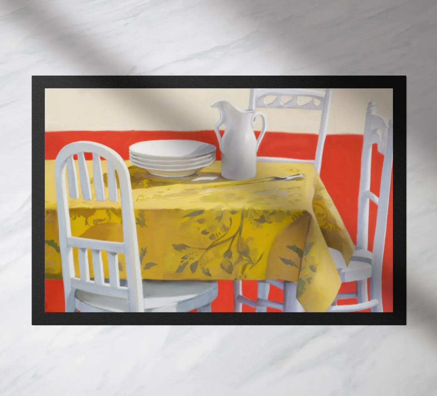 Yellow Table Setting doormat by Pale Aura