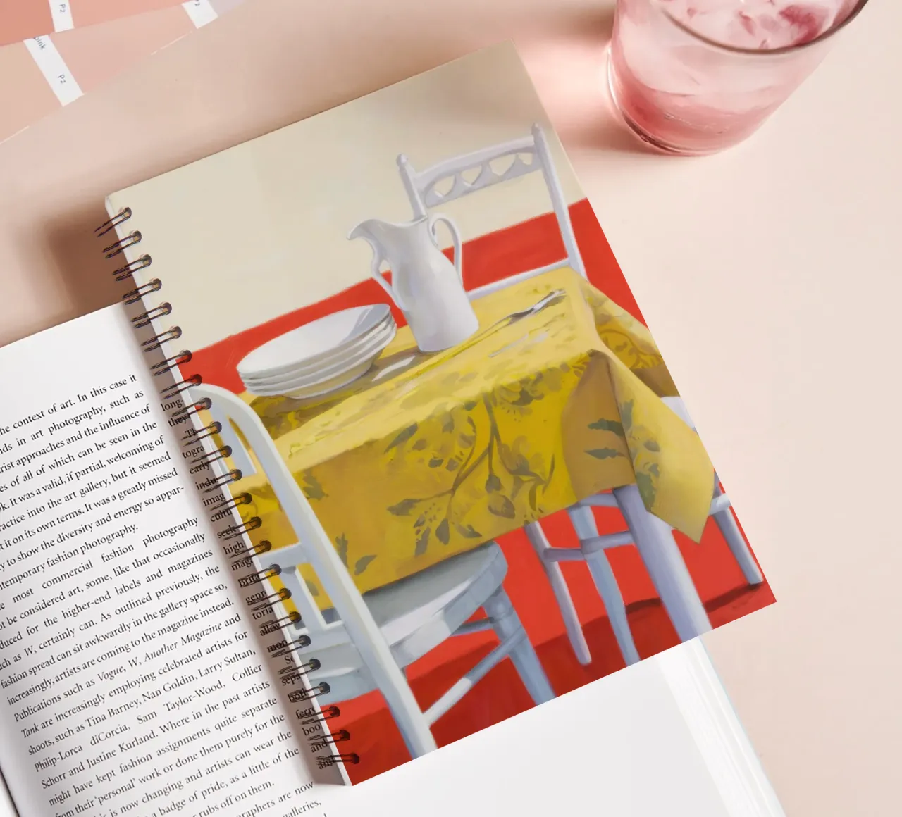 Yellow Table Setting spiral notebook by Pale Aura