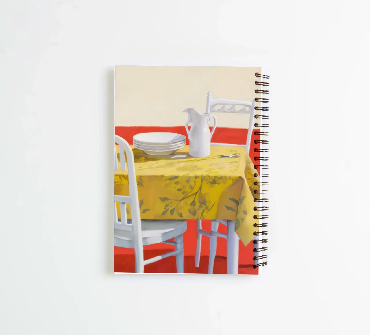 Yellow Table Setting spiral notebook by Pale Aura