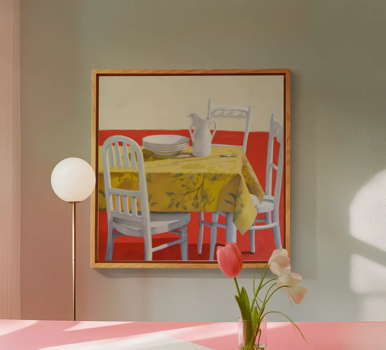 Table jaune plexiglas de Pale Aura