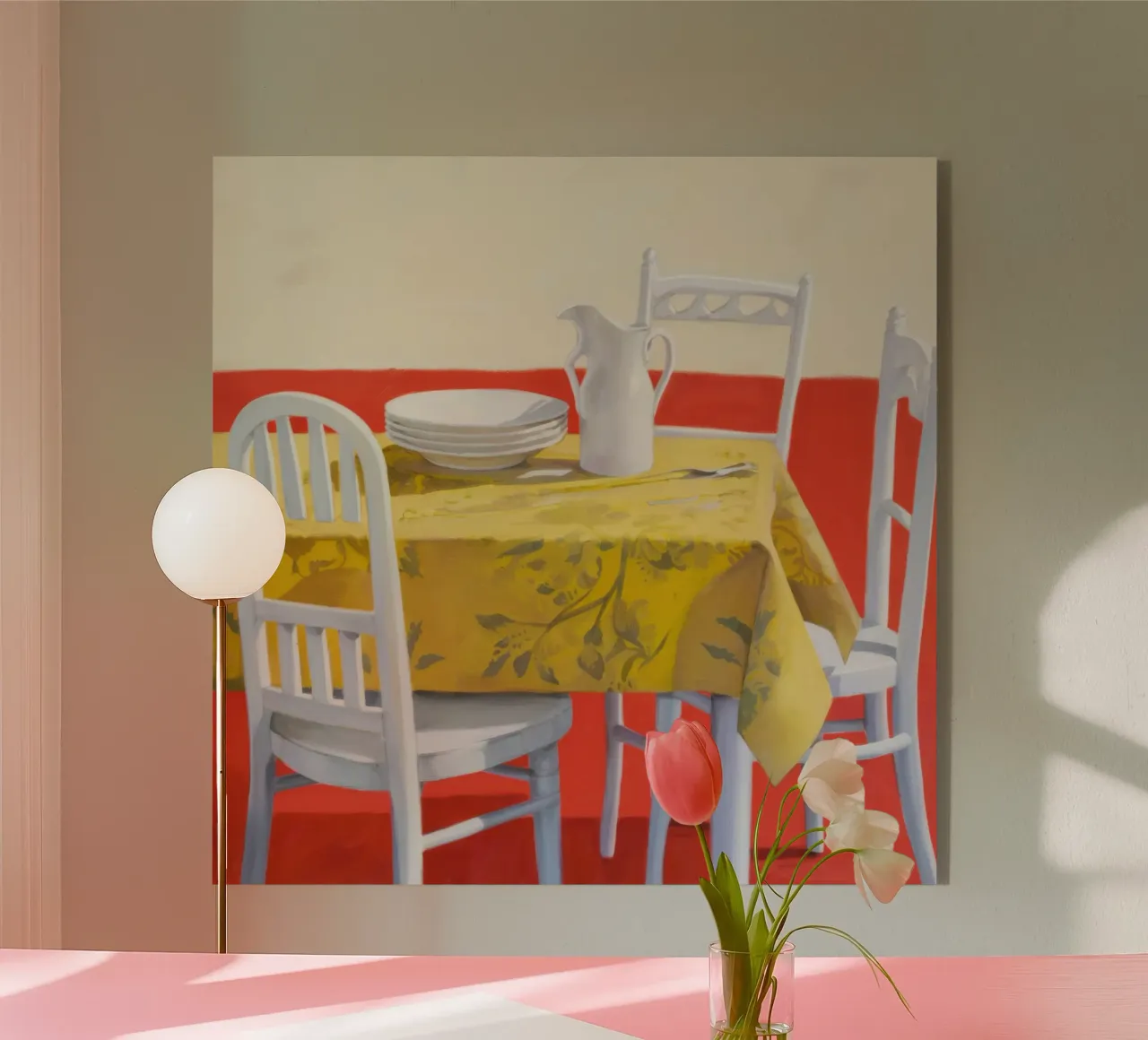 Table jaune plexiglas de Pale Aura