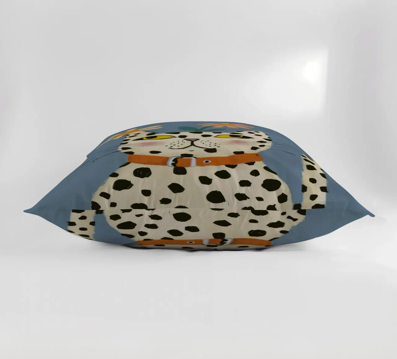 Dalmatian Cat Portrait decorative cushion by Pale Aura