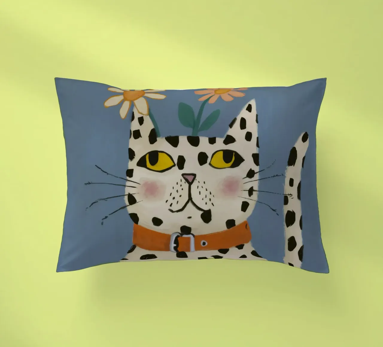 Dalmatian Cat Portrait decorative cushion by Pale Aura