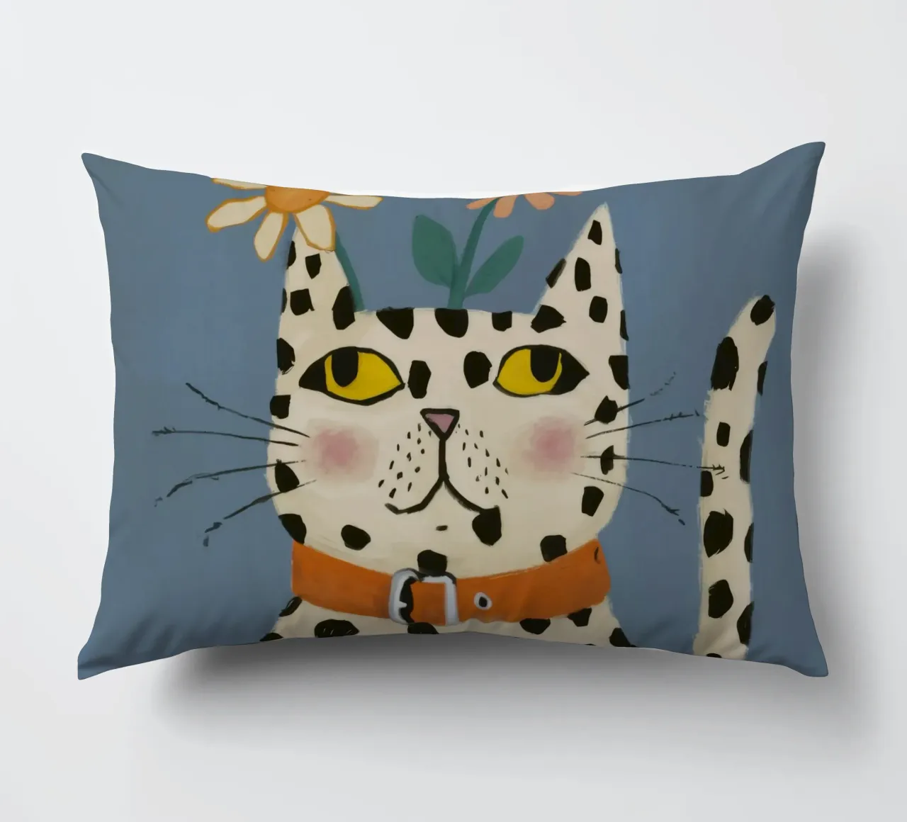 Dalmatian Cat Portrait decorative cushion by Pale Aura