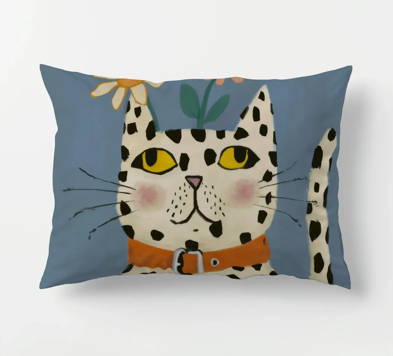Dalmatian Cat Portrait decorative cushion by Pale Aura