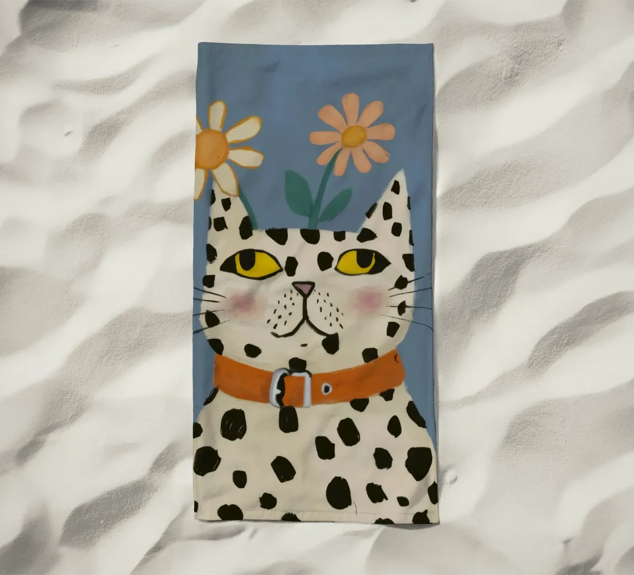 Ritratto di gatto dalmata telo mare da Pale Aura