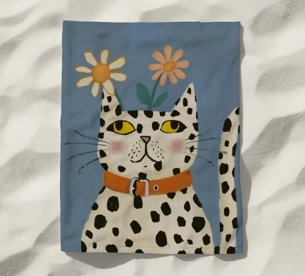 Ritratto di gatto dalmata telo mare da Pale Aura