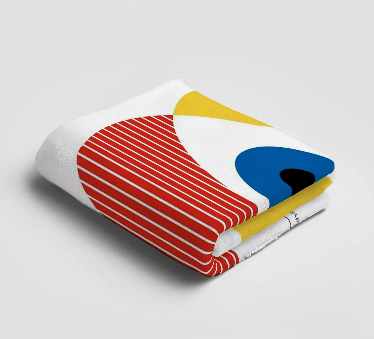 cercle oculaire jaune bleu rouge rayures demi-cercle serviette de bain de Amber Hughes