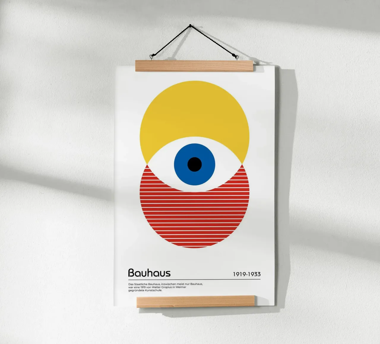 círculo ocular amarillo azul rojo rayas medio círculo poster de Amber Hughes