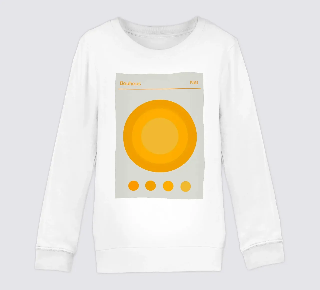 circle color yellow historical reference 1923 geometric form kids sweatshirt by Amber Hughes
