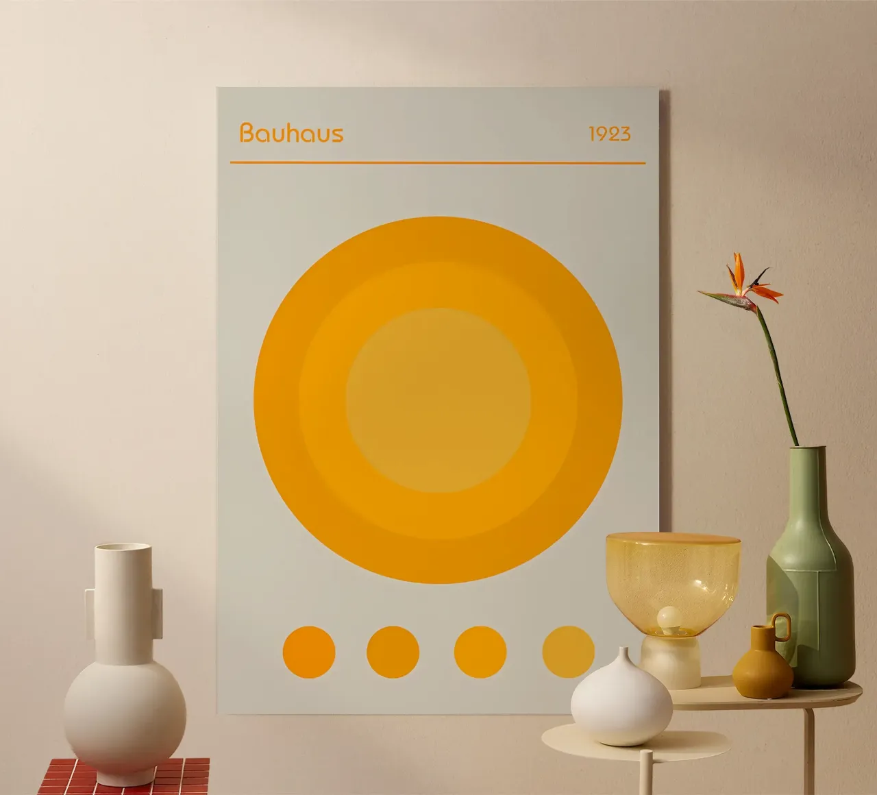 circle color yellow historical reference 1923 geometric form acrylic glass by Amber Hughes
