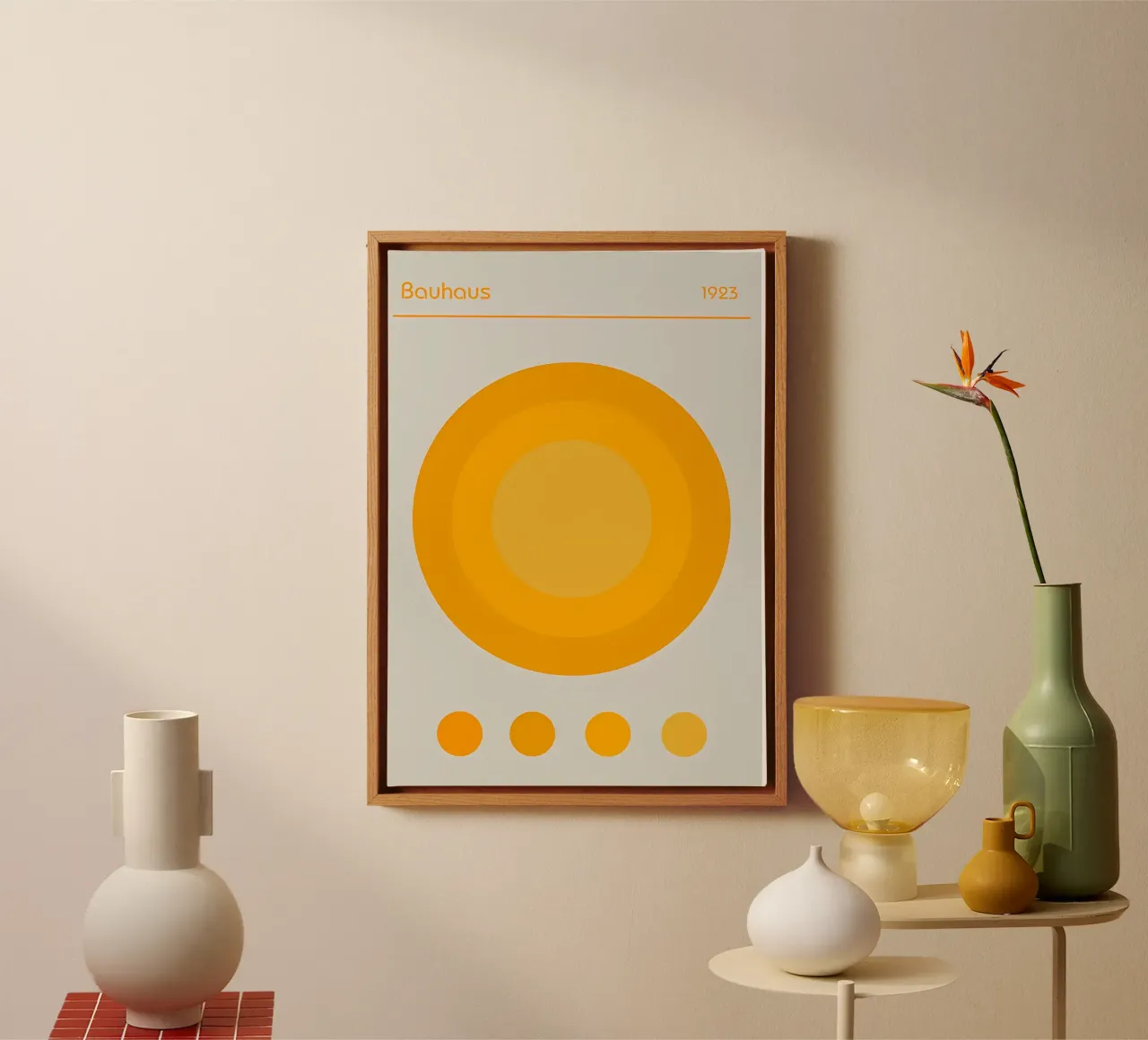circle color yellow historical reference 1923 geometric form canvas by Amber Hughes