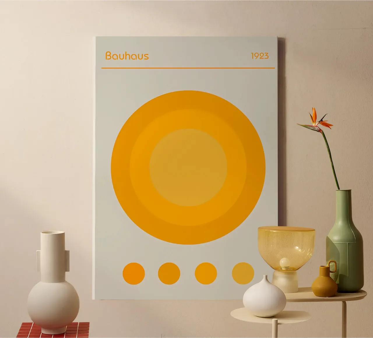 circle color yellow historical reference 1923 geometric form canvas by Amber Hughes