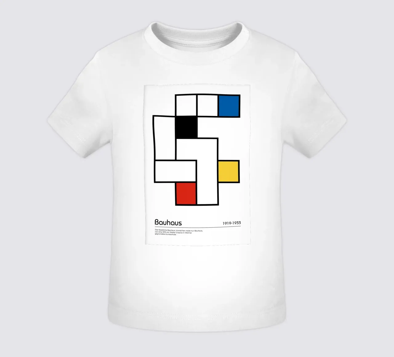 forme geometriche rettangoli linee nere sfondo bianco maglietta neonato da Amber Hughes