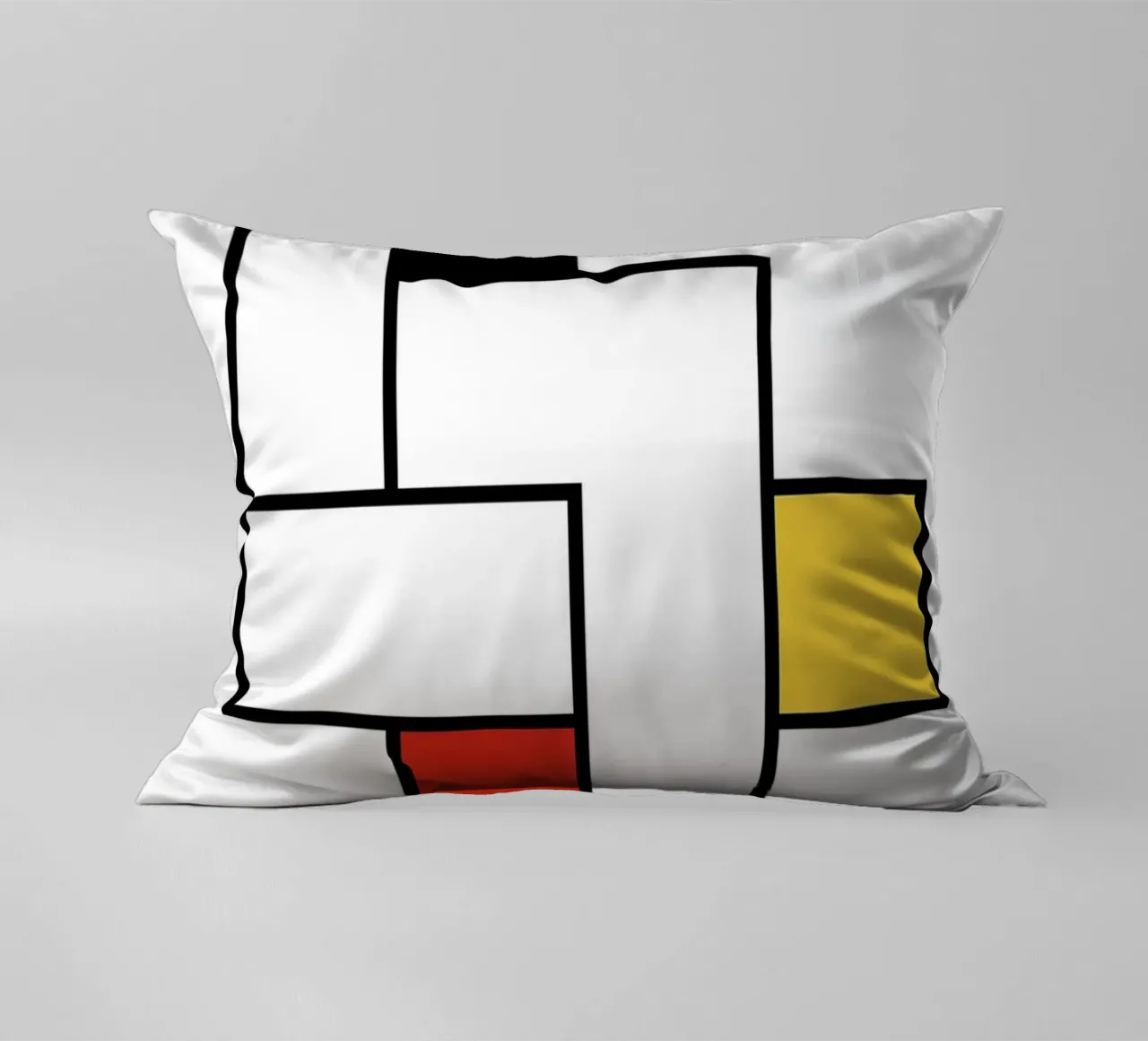 forme geometriche rettangoli linee nere sfondo bianco cuscino da Amber Hughes