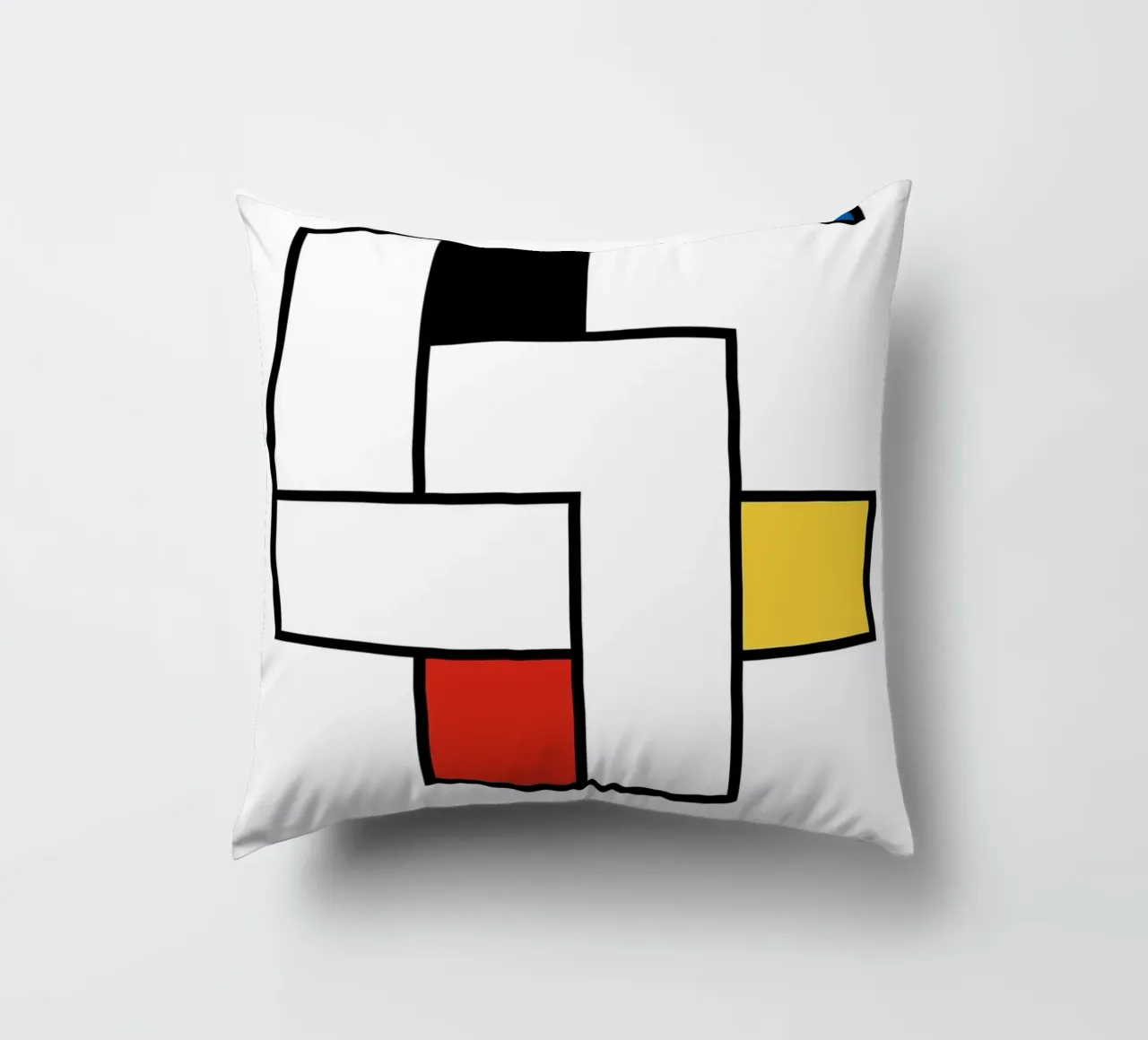 forme geometriche rettangoli linee nere sfondo bianco cuscino da Amber Hughes