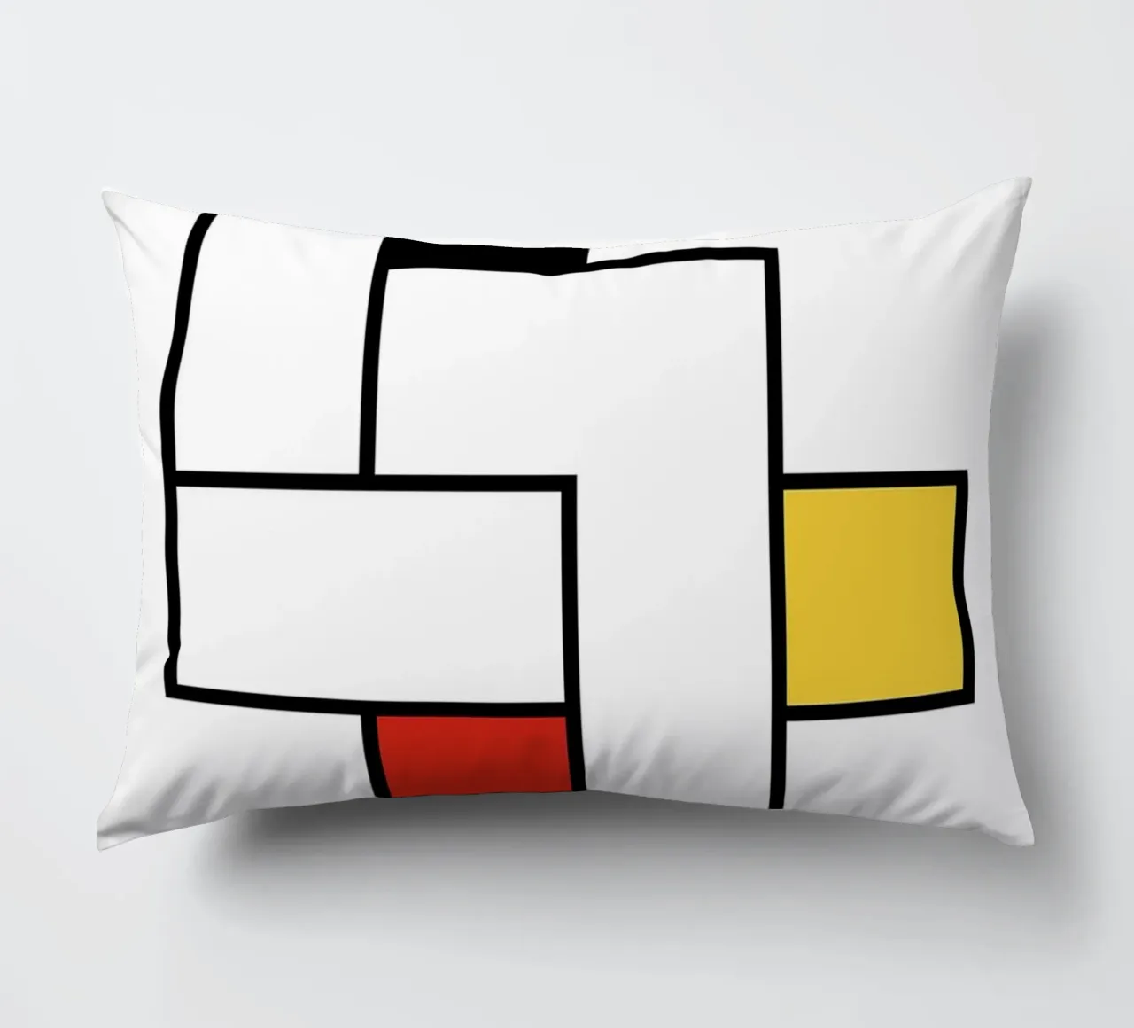forme geometriche rettangoli linee nere sfondo bianco cuscino da Amber Hughes