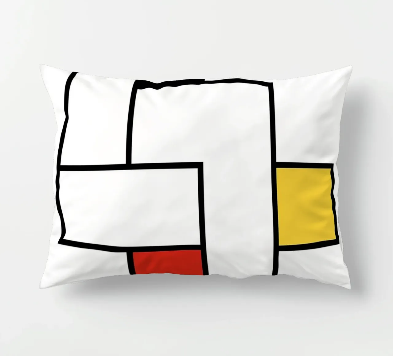 forme geometriche rettangoli linee nere sfondo bianco cuscino da Amber Hughes