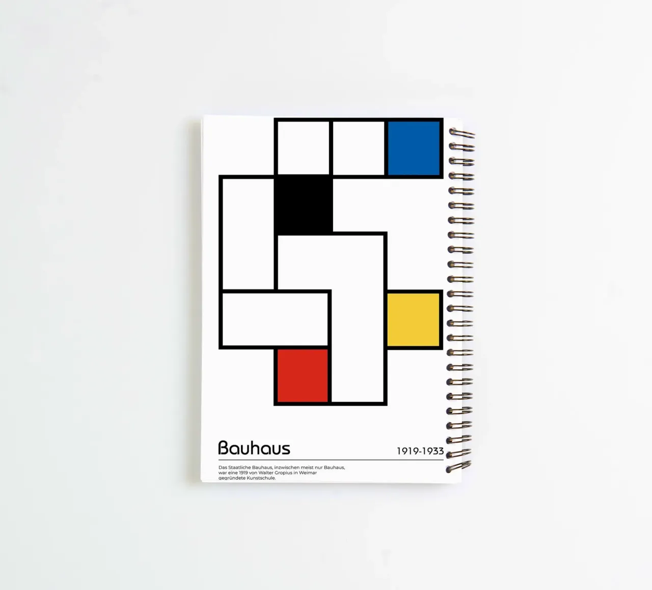 geometric shapes rectangles black lines white background spiral notebook by Amber Hughes