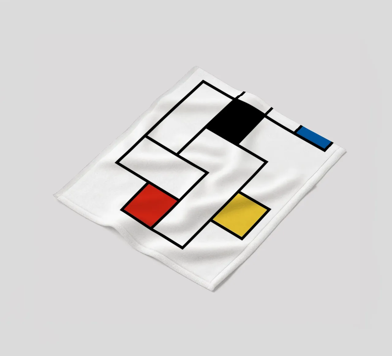 forme geometriche rettangoli linee nere sfondo bianco coperta in pile da Amber Hughes