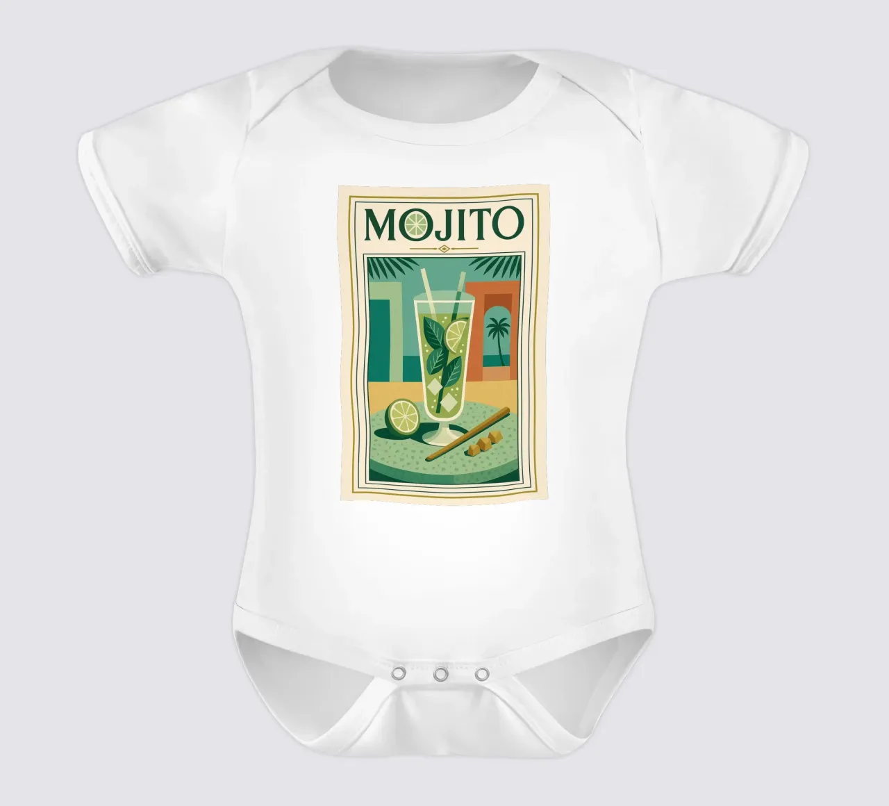 Mojito - Das Poster, das nach frischer Minze riecht Kurzarm Babybody von Boissons - Affiches & posters - Retro