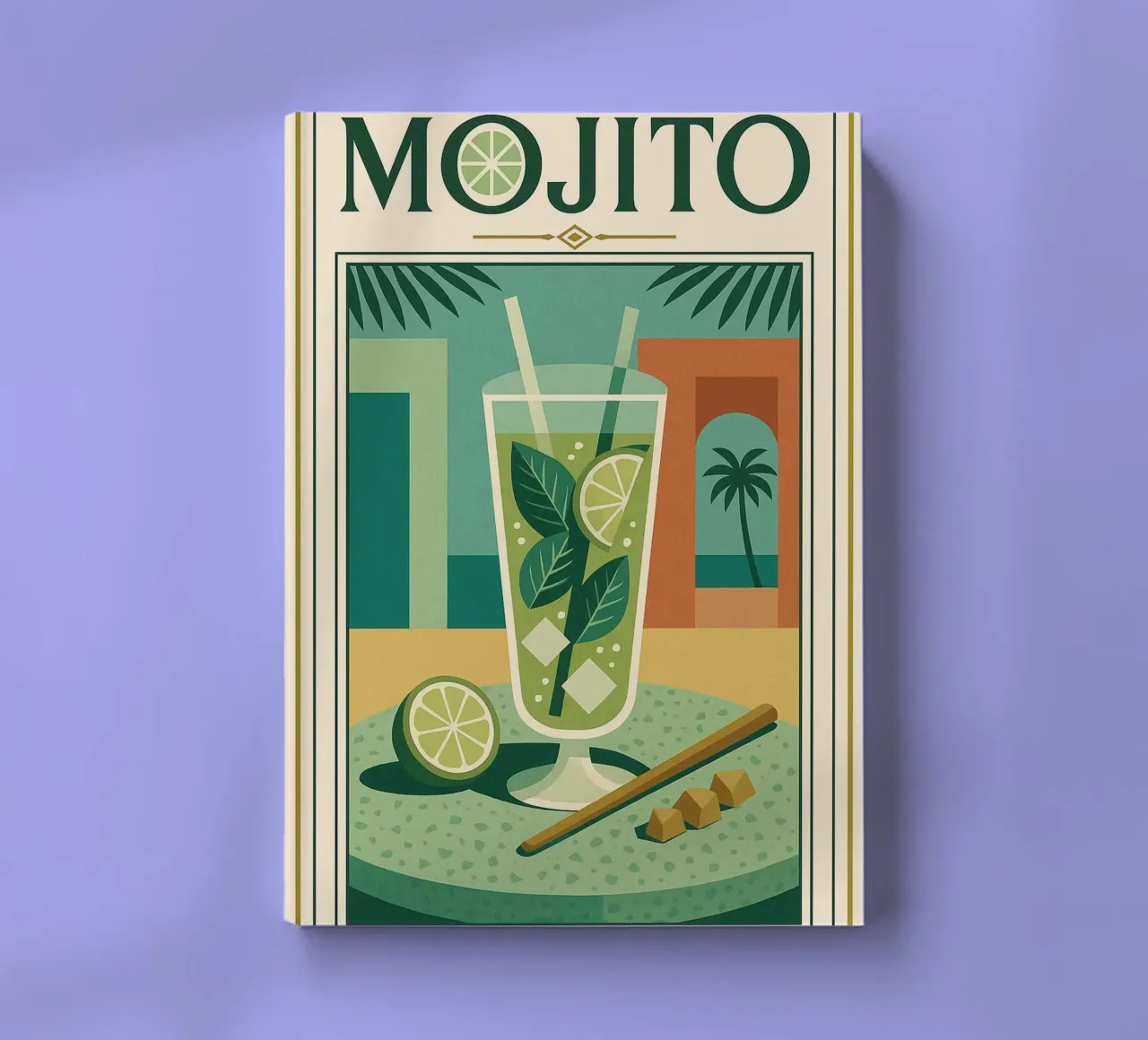 Mojito - The poster that smells of fresh mint notebook by Boissons - Affiches & posters - Retro