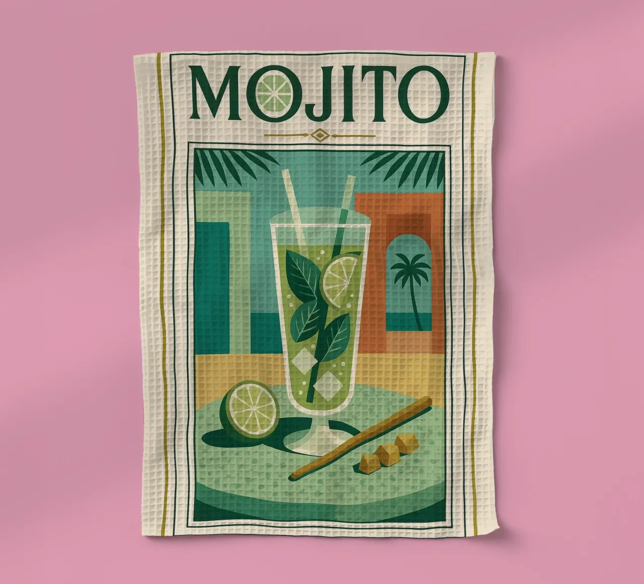 Mojito – L’affiche qui sent la menthe fraîche torchon de Boissons - Affiches & posters - Retro