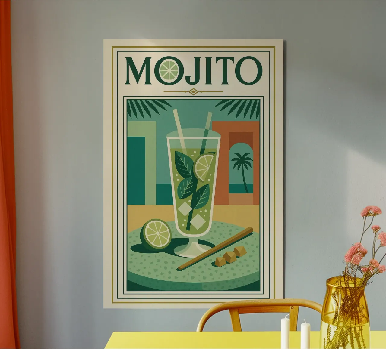 Mojito - Das Poster, das nach frischer Minze riecht Alu-Dibond von Boissons - Affiches & posters - Retro