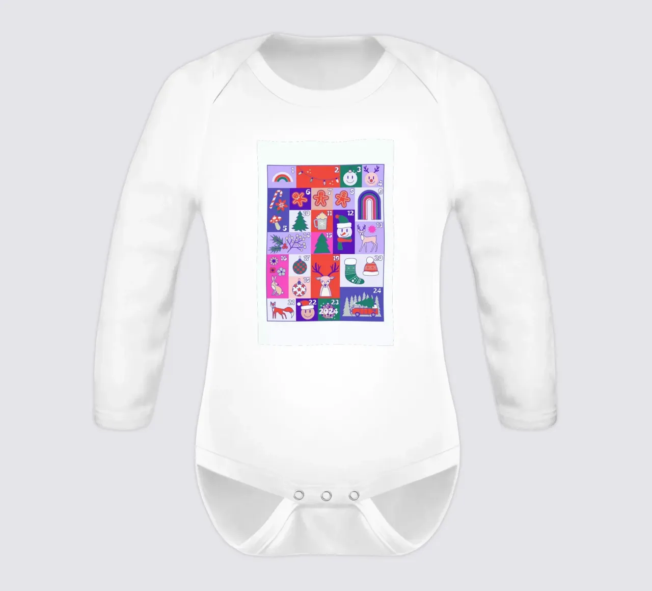 Advent Calendar 2024 body neonato maniche lunghe da cafelab