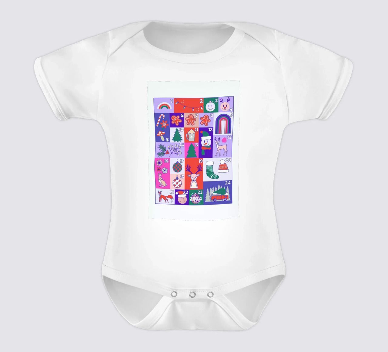 Advent Calendar 2024 body neonato maniche corte da cafelab
