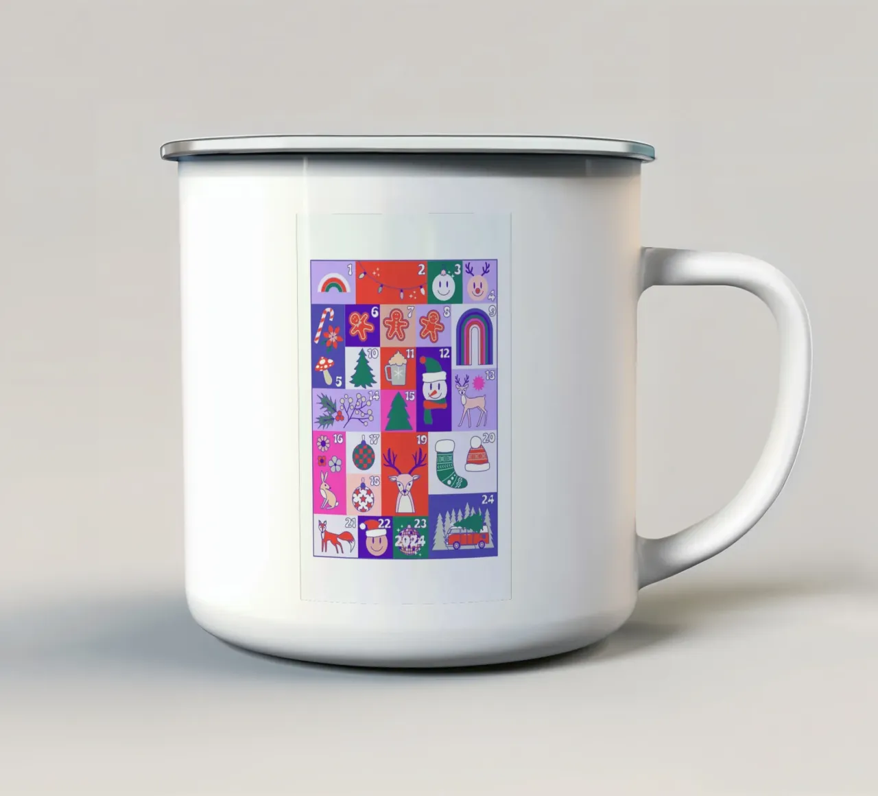 Advent Calendar 2024 Emaille Tasse von cafelab