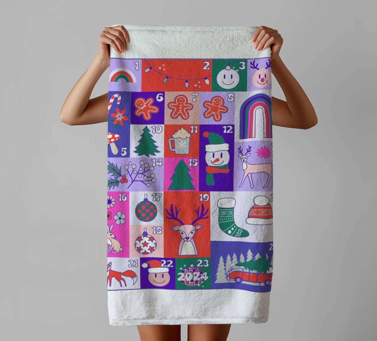 Advent Calendar 2024 asciugamano da bagno da cafelab