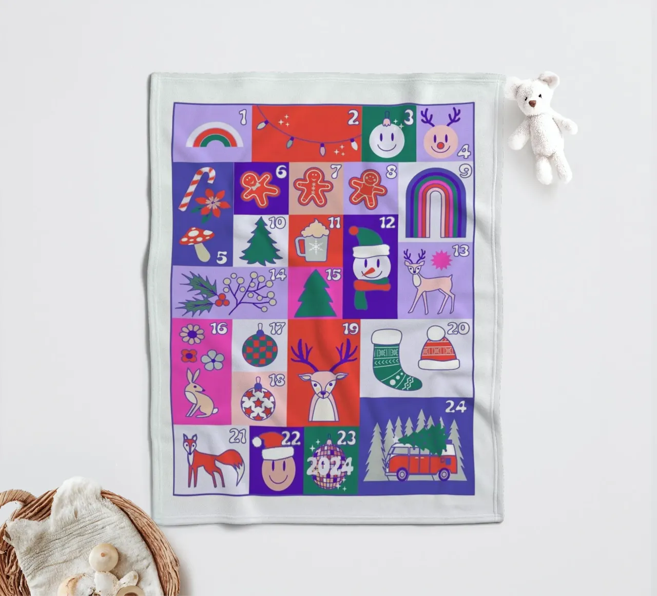 Advent Calendar 2024 fleece blanket by cafelab