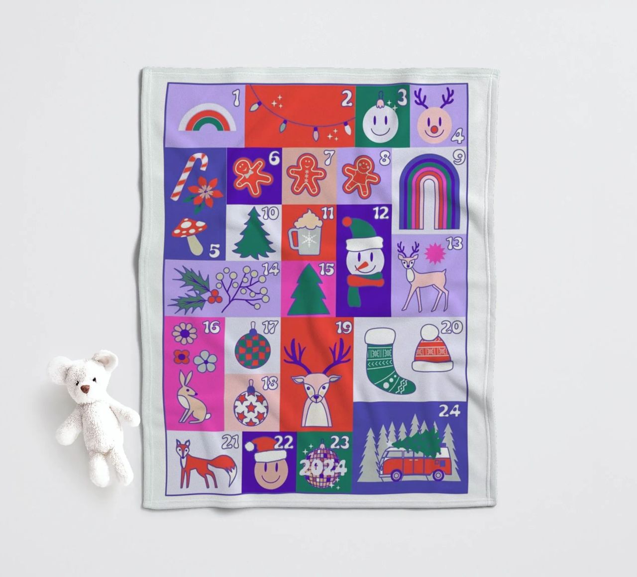 Advent Calendar 2024 coperta in pile da cafelab