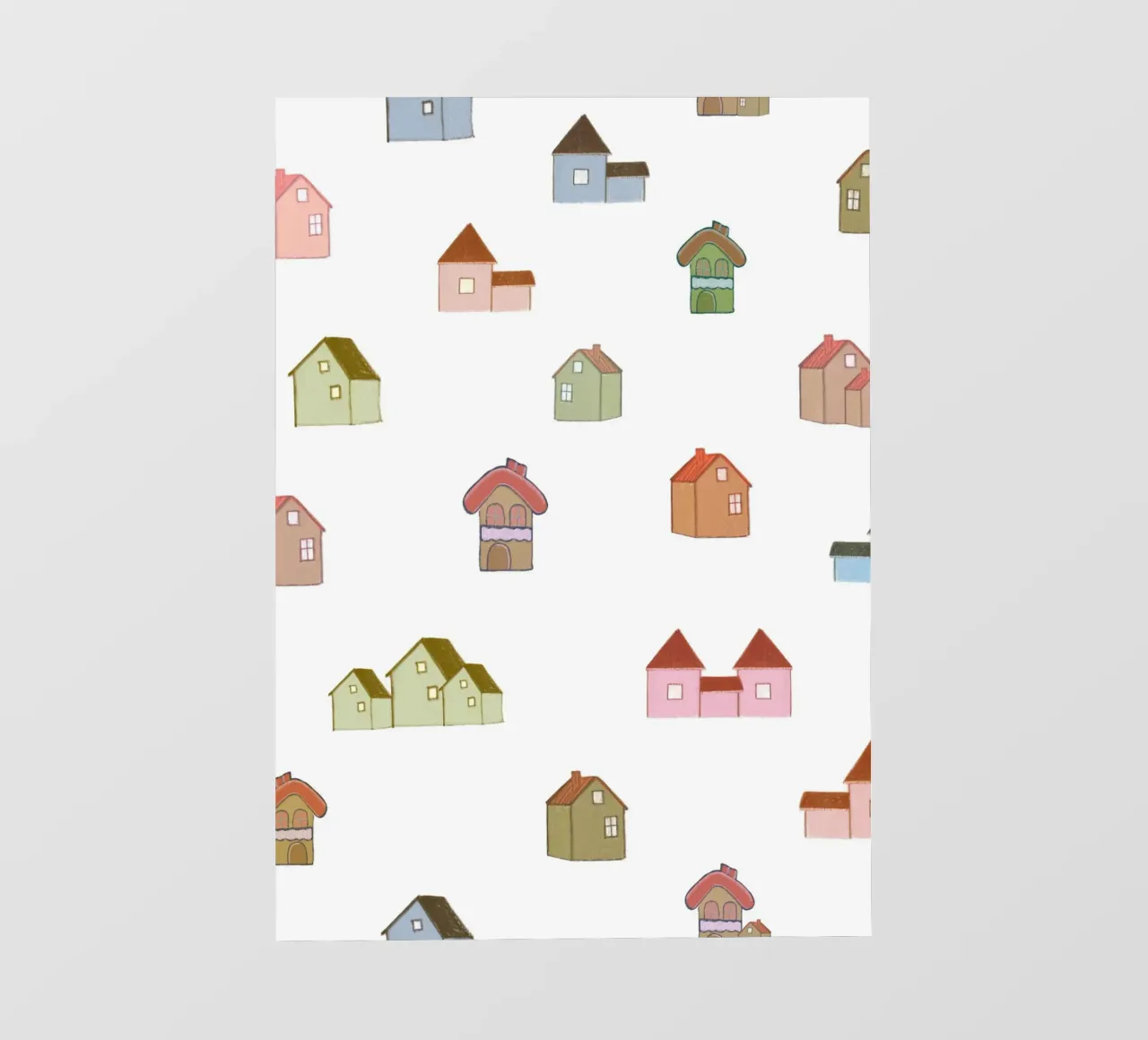 patroon met meerdere huizen fotobehang van gulsengunel
