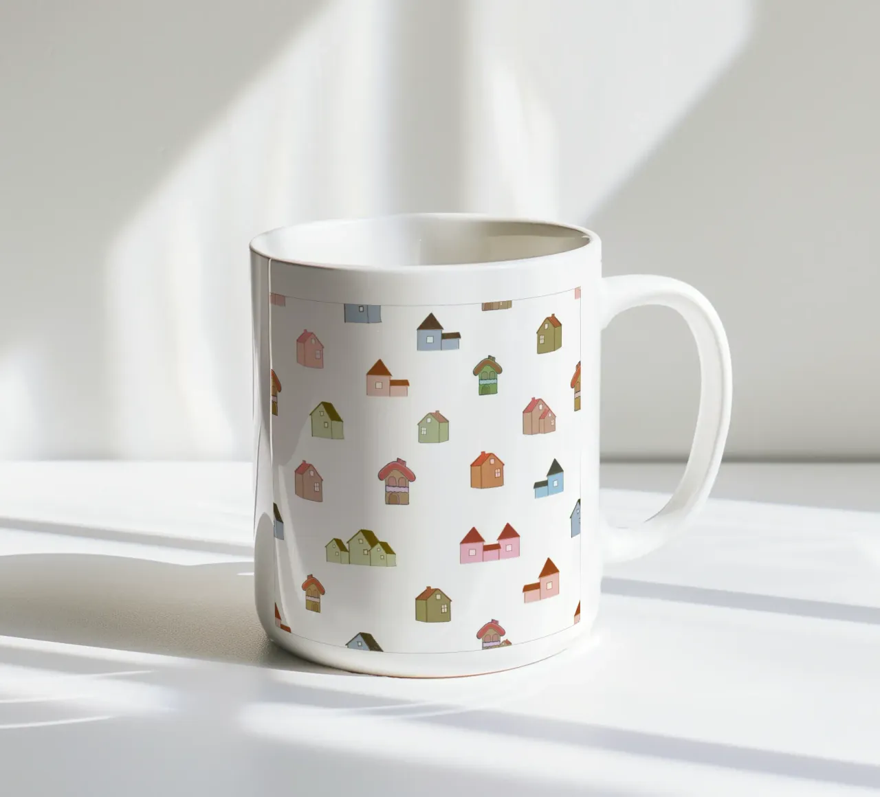 modello di case multiple tazza in ceramica da gulsengunel