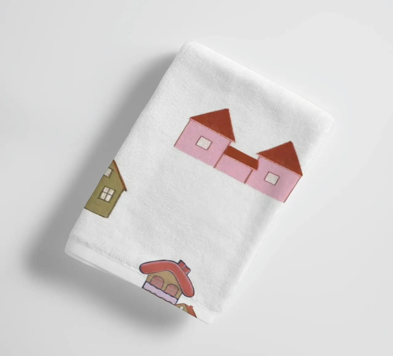 patroon met meerdere huizen badhanddoek van gulsengunel