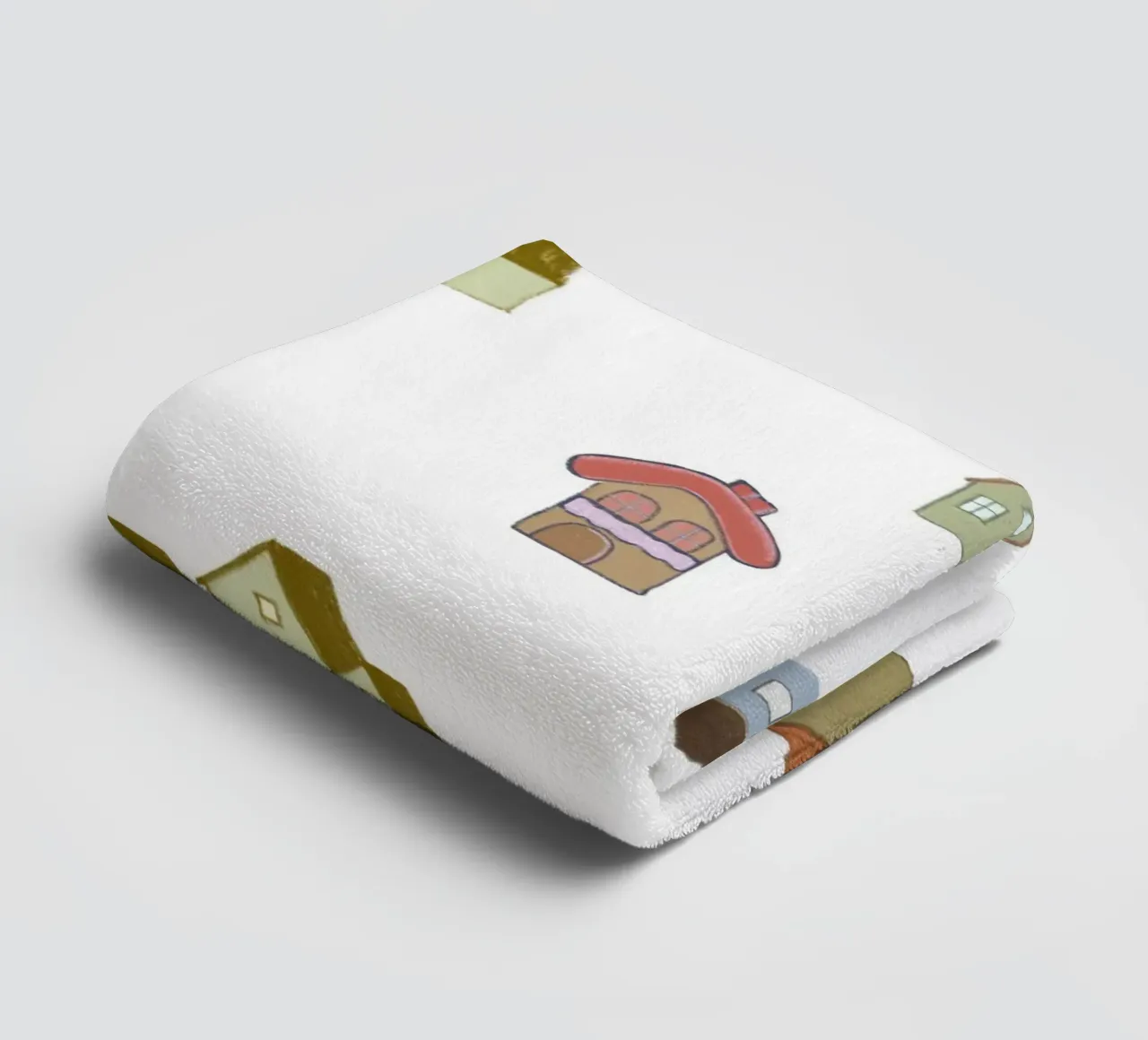 patroon met meerdere huizen badhanddoek van gulsengunel