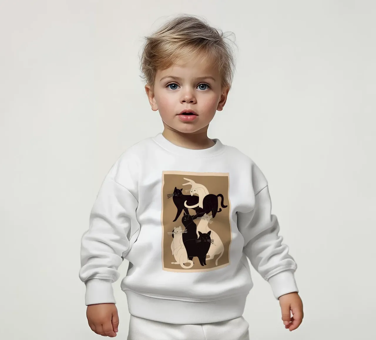 Minimal Abstract Cats 5 felpa neonato da cityart