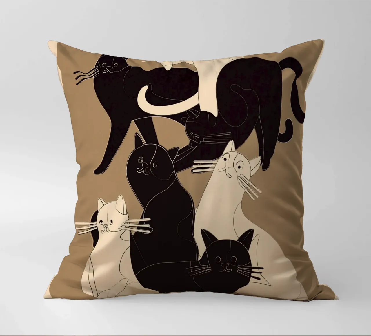 Minimal Abstract Cats 5 cuscino da cityart