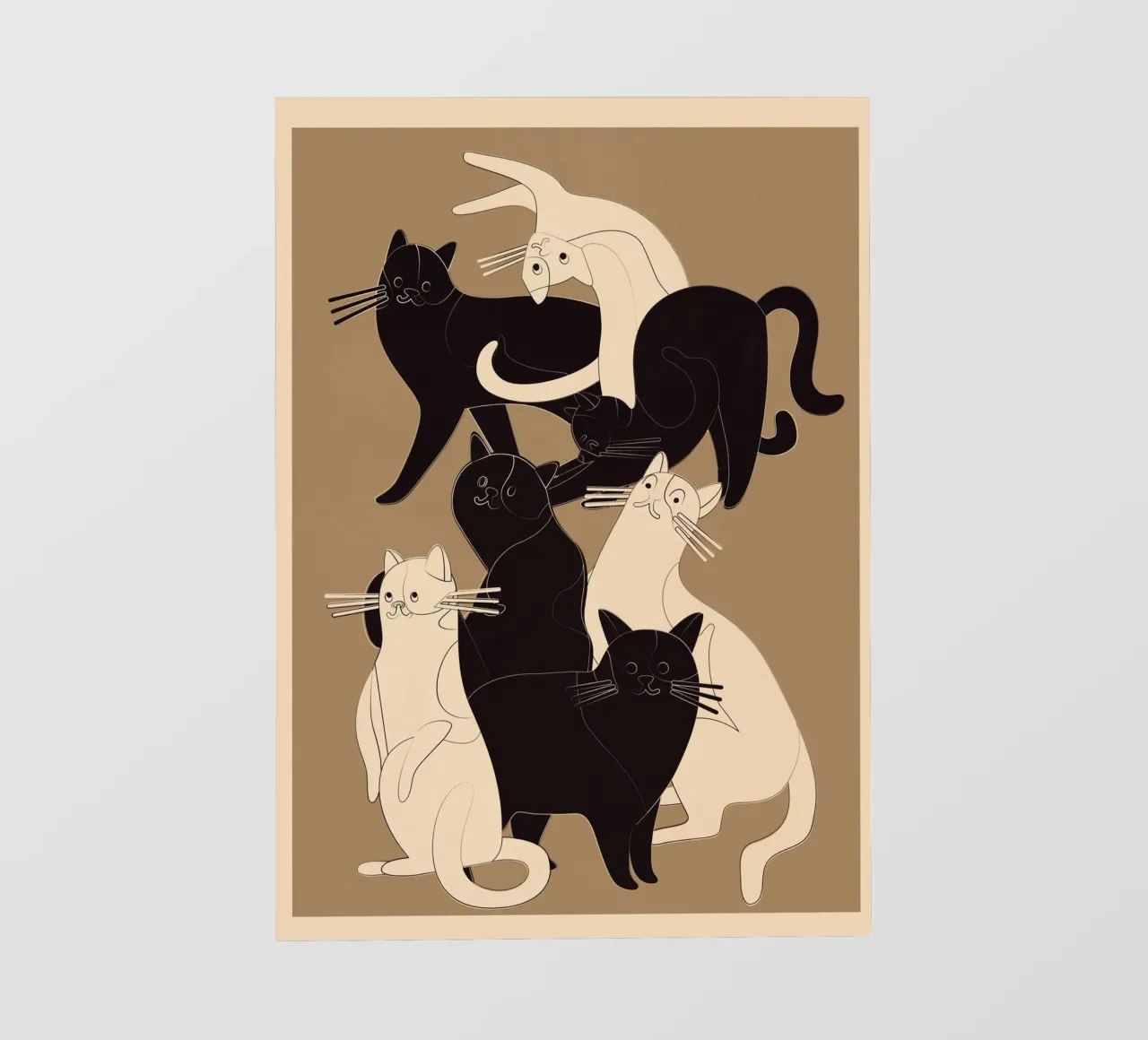 Minimal Abstract Cats 5 pellicola backlit da cityart