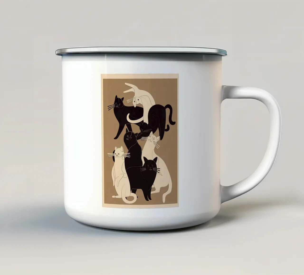 Minimal Abstract Cats 5 tazza in smalto da cityart