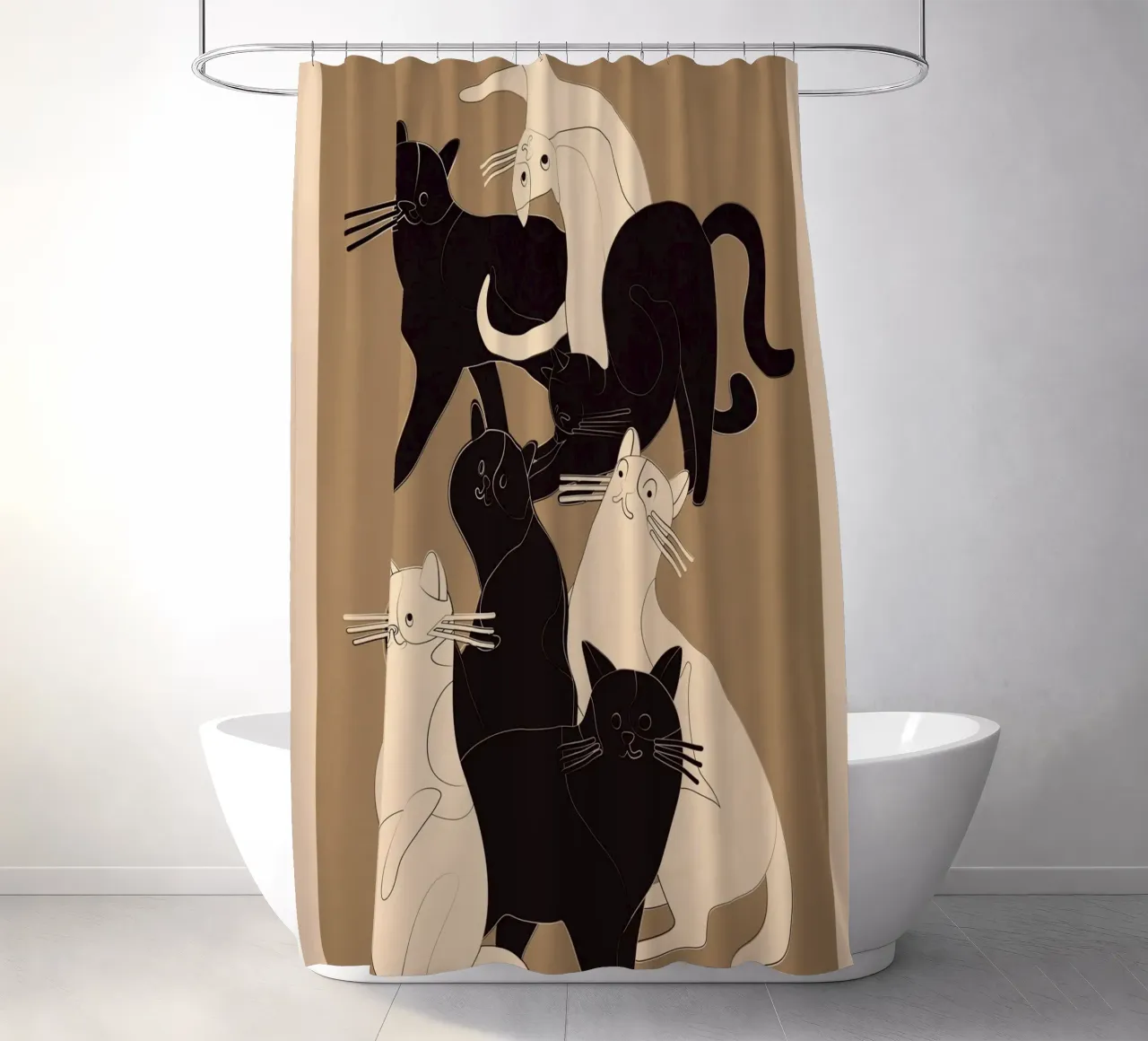 Minimal Abstract Cats 5 tenda da doccia da cityart