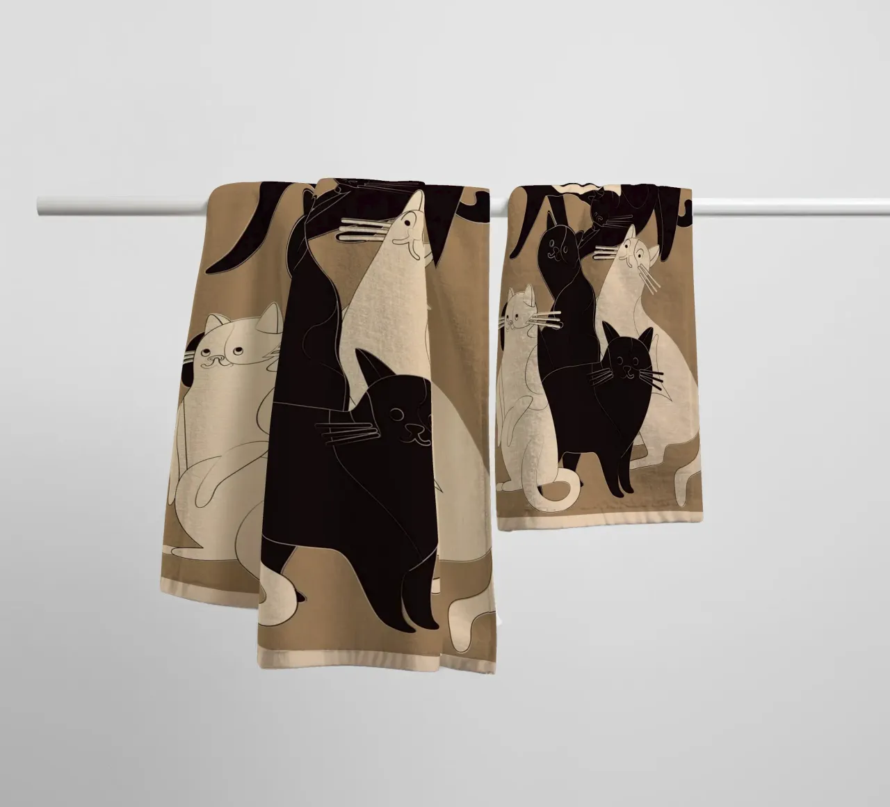 Minimal Abstract Cats 5 asciugamano da bagno da cityart
