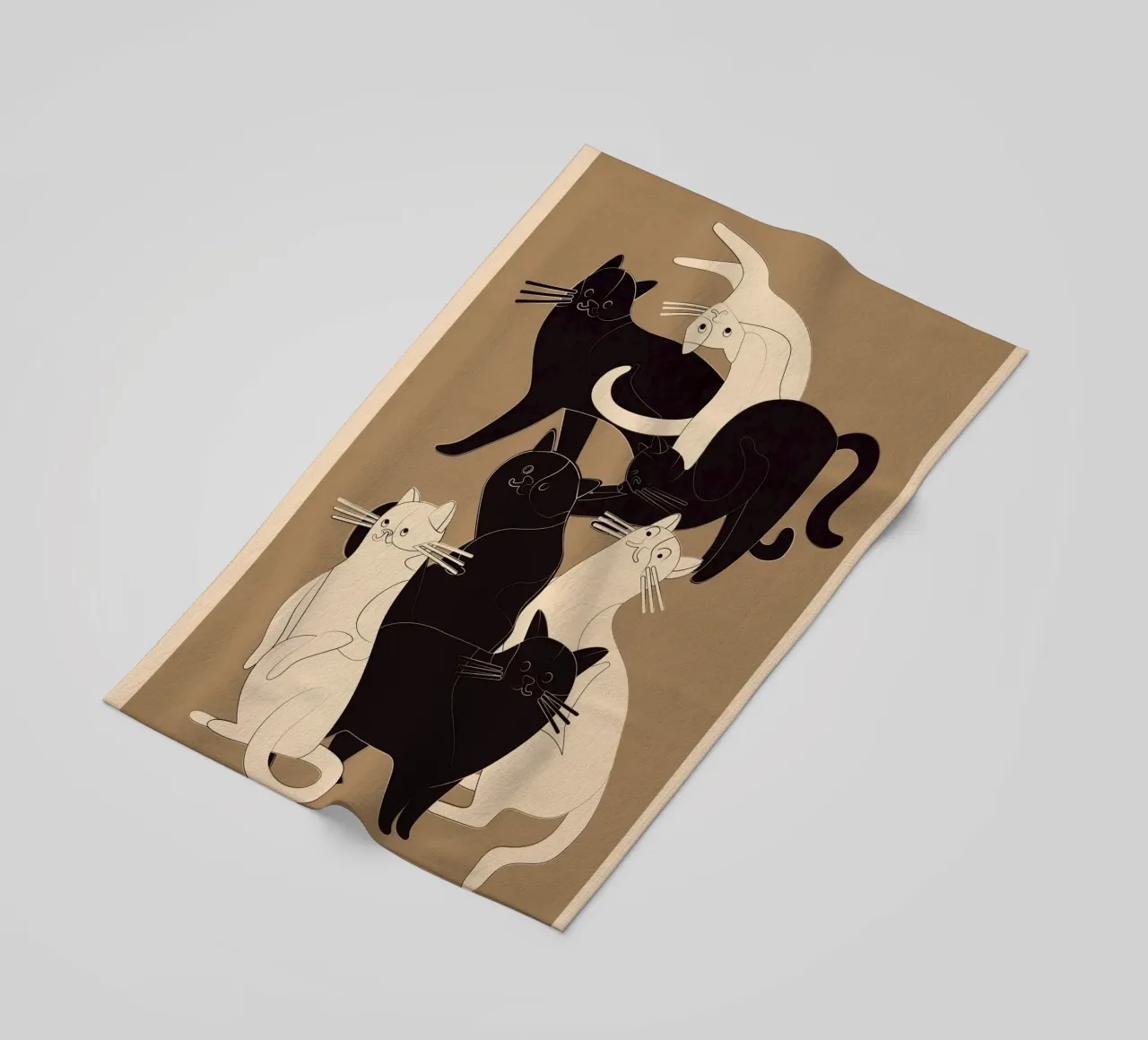 Minimal Abstract Cats 5 telo mare da cityart