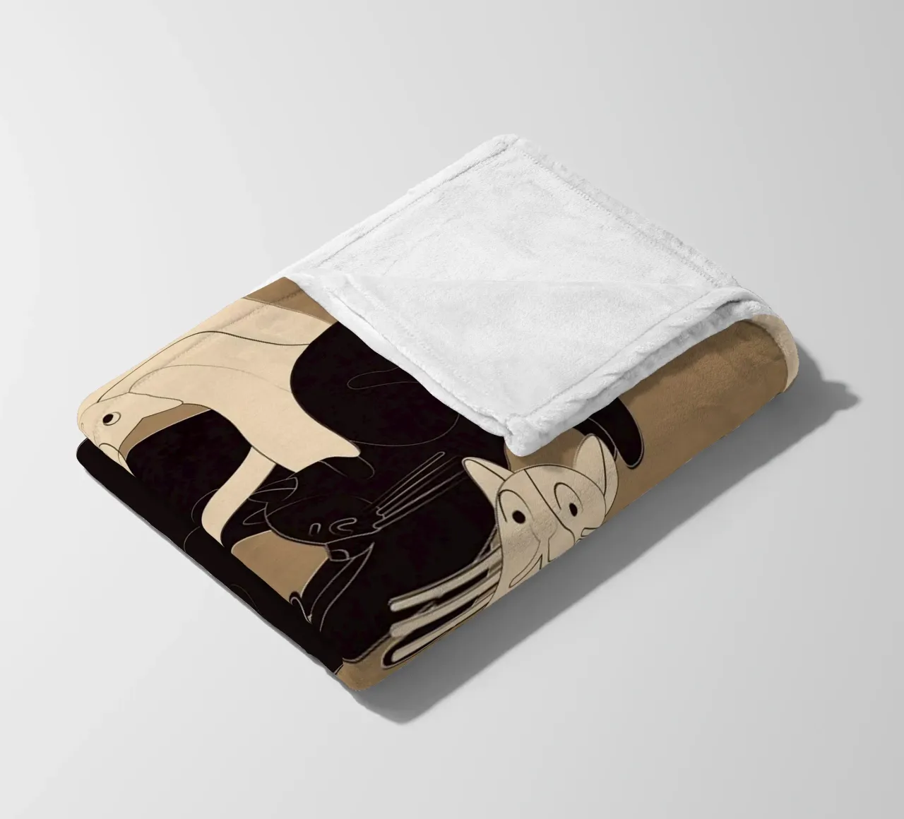 Minimal Abstract Cats 5 coperta in pile da cityart