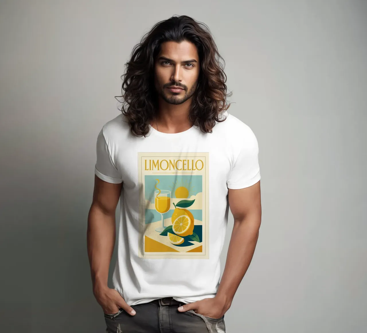 Limoncello - Le Soleil in bottiglia t-shirt da Boissons - Affiches & posters - Retro
