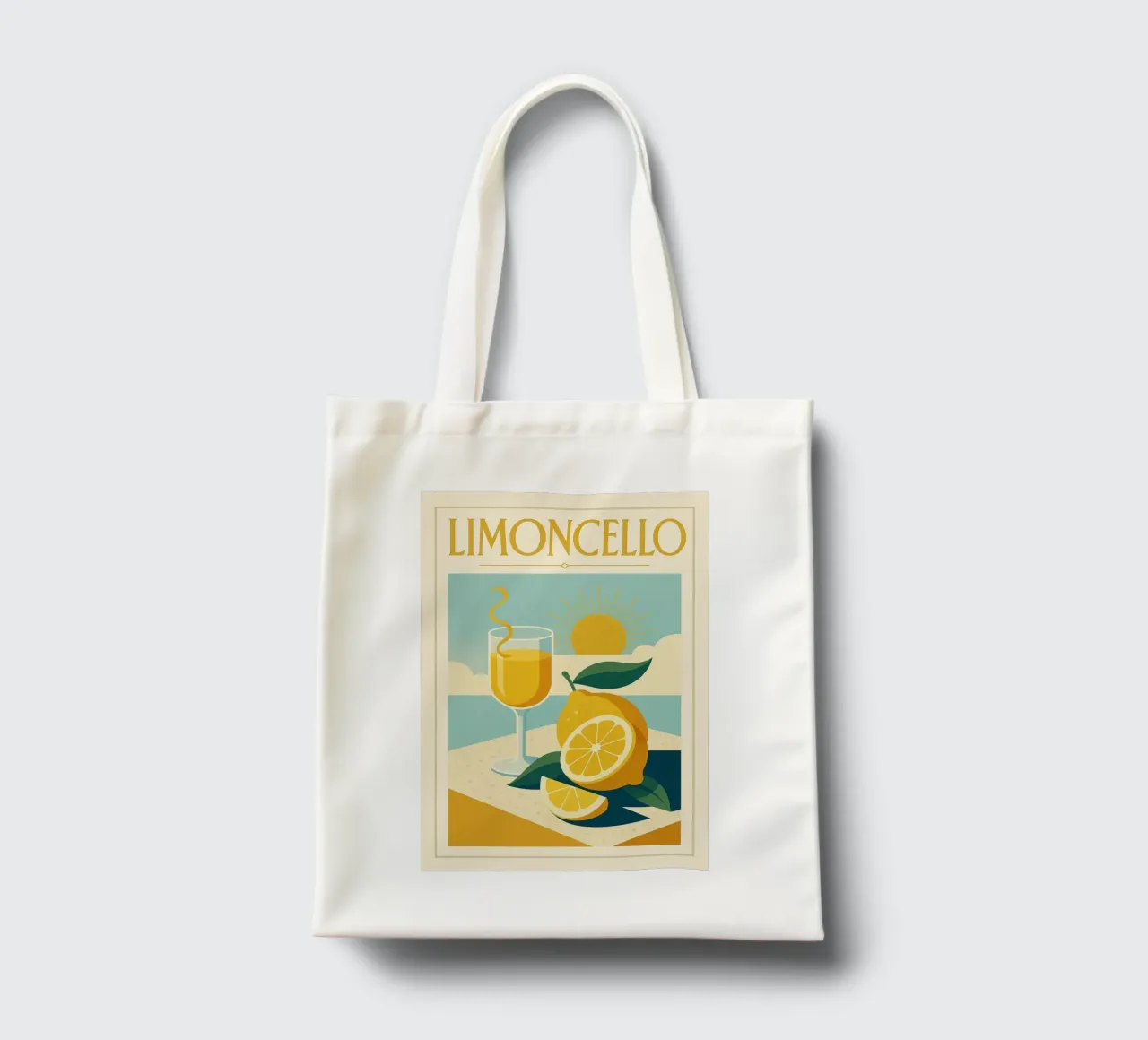 Limoncello – Le Soleil en Bouteille tote bag de Boissons - Affiches & posters - Retro