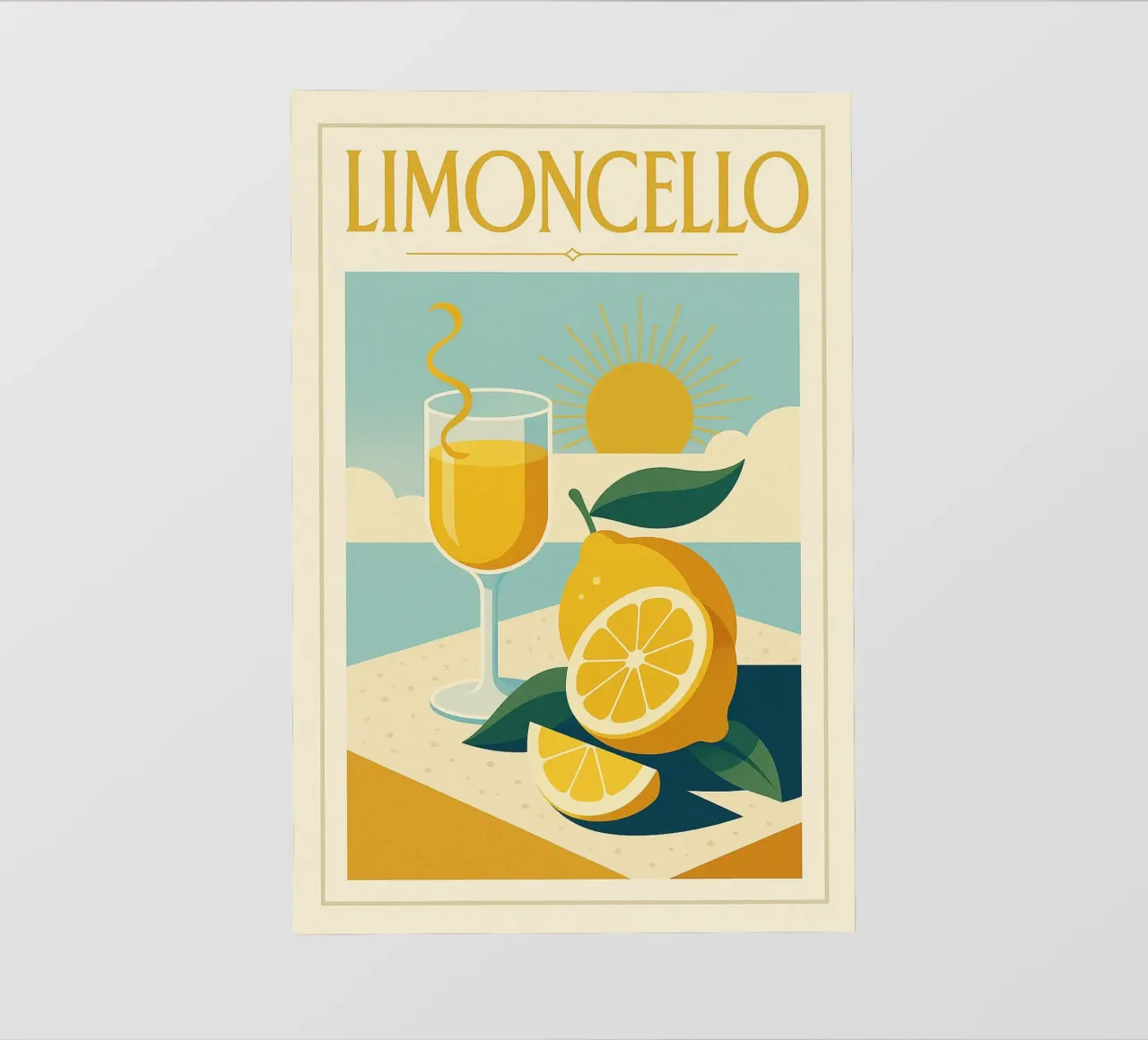 Limoncello – Le Soleil en Bouteille papier peint photo de Boissons - Affiches & posters - Retro